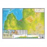 Physiographic wall map of Latvia 121x89cm, Jāņa Sēta