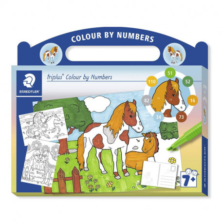 Flomāsteru komplekts Triplus® Colour by Numbers Horses, Staedtler