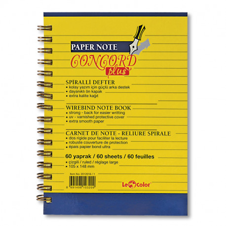 Paper Note Concord Plus A6 lined 60 Sheets