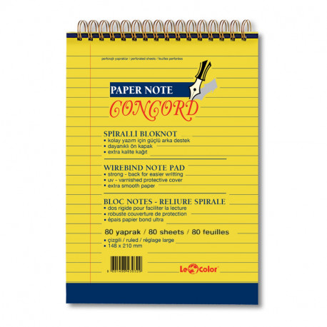 Paper Note Concord Plus A5 Squared/Lined 80 Sheets