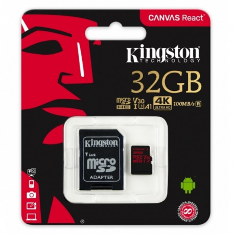 Kingston microSDHC Canvas React 32GB U3