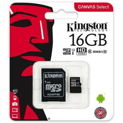 Atmiņas karte Kingston microSDHC Canvas Select 16GB U1