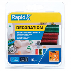 Rapid Oval Glue Sticks for Sensitive materials, Glitter Coloured