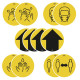 Hygiene labels and directional arrows For guidance, Ø 200 mm, yellow