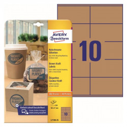 Brown Kraft Labels 105 x 57 mm, Avery Zweckform