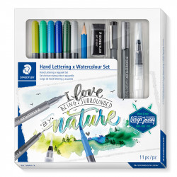 Hand Lettering x Watercolour Set Design Journey I Love Nature Staedtler