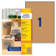 Brown Kraft Labels 210 x 297 mm (A4), Avery Zweckform