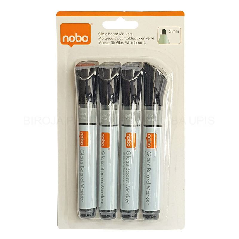 Nobo Glass Whiteboard Markers (4 pcs)