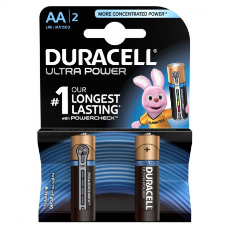 Baterijas Duracell Ultra Power AA 1.5V 2 gab.