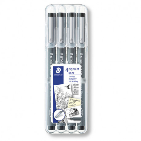 Flomāstera pildspalvu komplekts Pigment Liner 308WP4, Staedtler