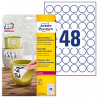 Weatherproof film labels Ø30mm, Colour & B/W Laser, Copier, removabl