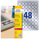 Weatherproof film labels ⌀30mm Silver Colour  Colour/ B/W Laser, Copier Avery Zweckform