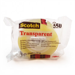 Līmlente 19 mm x 33 m Scotch Transparent 550, 3M