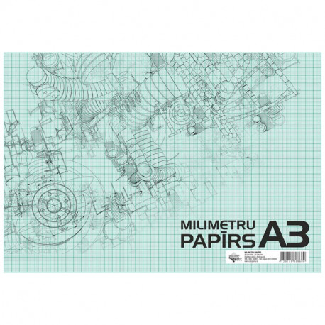 Milimetru papīra bloks A3 20 lapas, ABC Jums