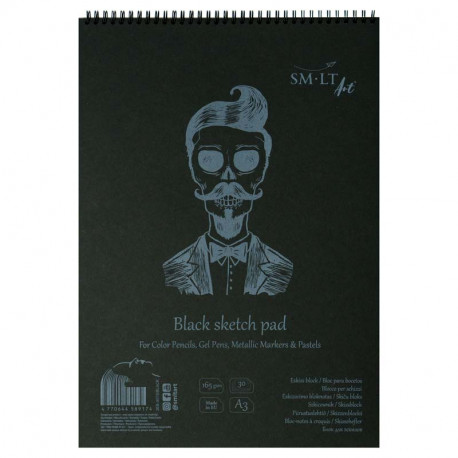 Sketch Pad Black A3 165 g/m² 30 Sheets, Smiltainis