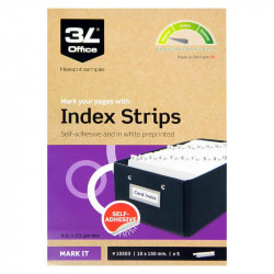 Resizable Index Strips White Preprinted, Permanent