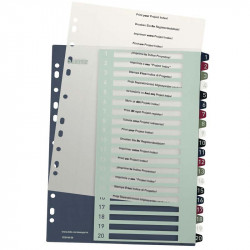 Index PC Printable 1-20 Leitz Style PP A4+