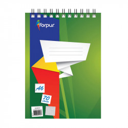 Spiral-binded notepad A5/A6 Squared 70 Sheets, Forpus
