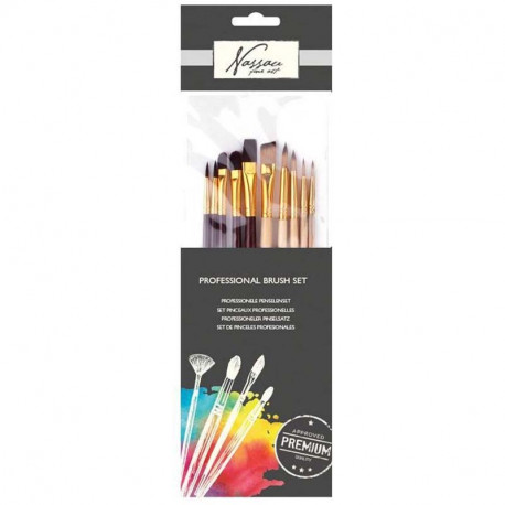 Professional Brush Set 10 pcs, Nassau Fine Art