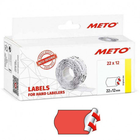Labels for Hand Labelers 22 x 12 mm (red, permanent) 6000 pcs., Meto