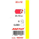 Cenu marķēšanas uzlīmes 22 x 12 mm (sarkanas, permanentas) 6000 gab., Meto