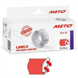Labels for Hand Labelers 22 x 16 mm (fluor red, permanent) 6000 pcs., Meto