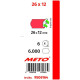 Cenu marķēšanas uzlīmes 26 x 12 mm (sarkanas, noņemamas) 6000 gab., Meto