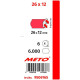Cenu marķēšanas uzlīmes 26 x 12 mm (sarkanas, permanentas) 6000 gab., Meto