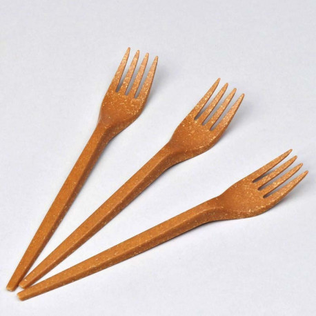 Wood Fibre Fork 17 cm Reusable 80 pcs.