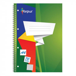 Spiral-binded notebook A4 70 Sheets, Forpus