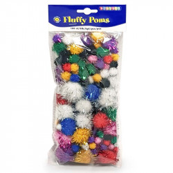 Pom-poms glitter 100 pcs., Playbox