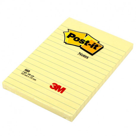 Post-it® Sticky Notes Ruled 102 x 152 mm, 3M