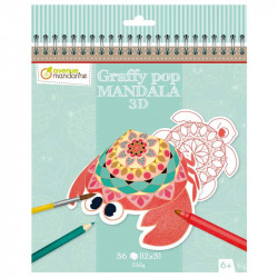 Krāsojamā grāmata Graffy Mandala 3D jūras dzīvnieki, Avenue Mandarine