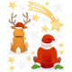 Window stickers "Santa&reindeer"