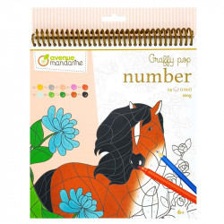 Colouring Book Graffy Pop Numbers Horses, Avenue Mandarine