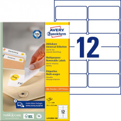 Multipurpose Removable Labels 99.1 x 42.3 mm, Avery Zweckform