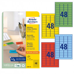 Coloured Removable Labels 45.7 x 21.2 mm, Avery Zweckform