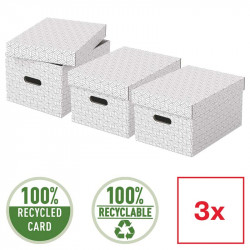 Esselte Home Storage and Gift Box White Medium, Pack of 3