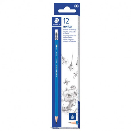 Graphite Pencil Rubber Tip Norica HB 12pcs., Staedtler