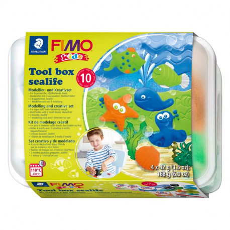 Oven-bake modelling clay FIMO® kids tool box Sea Life