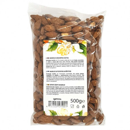 Mandeles grauzdētas sālītas 500g, Gemoss