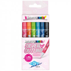 Silver Creative Markers + Outline, Wedo
