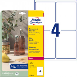 Clear labels 99.1x139mm, Avery Zweckform