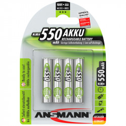 NiMH Rechargeable battery AAA 550mAh 4pcs., Ansmann