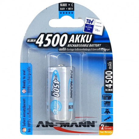 Akumulatoru baterija C 1.2V 4500mAh, Ansmann