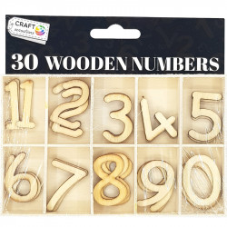 Wooden Numbers 3cm 30pcs., Craft Sensations