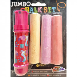 Jumbo Chalk Set 3pcs. + Holder, Grafix