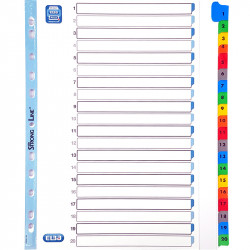 Reinforced Card Indices 1–20 A4 Maxi Strong Line®, Elba