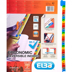 Reinforced Card Reversible Indices 1–31/31–1 A4 Maxi Strong Line®, Elba