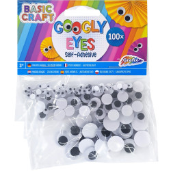 Self-adhesive Googly Eyes Basic Craft 100pcs., Grafix
